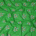 Emerald Green Traditional Sudanese Thobe Fabric Pure Cotton Voile 4.5 Meters Piece Width 140 Cms Soft Breathable Ethnic Wear Material with Floral Embroidery Made in India-D27608
