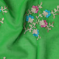 Emerald Green Traditional Sudanese Thobe Fabric Pure Cotton Voile 4.5 Meters Piece Width 140 Cms Soft Breathable Ethnic Wear Material with Floral Embroidery Made in India-D27608