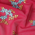 Fuchsia Pink Traditional Sudanese Thobe Fabric Pure Cotton Voile 4.5 Meters Piece Width 140 Cms Soft Breathable Ethnic Wear Material with Elegant Floral Embroidery Made in India-D27607