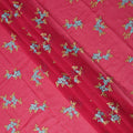 Fuchsia Pink Traditional Sudanese Thobe Fabric Pure Cotton Voile 4.5 Meters Piece Width 140 Cms Soft Breathable Ethnic Wear Material with Elegant Floral Embroidery Made in India-D27607