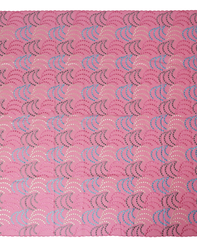 Blush Pink Traditional Sudanese Thobe Fabric Pure Cotton Voile 4.5 Meters Piece Width 140 Cms Soft Breathable Ethnic Wear Material with Elegant Woven Swirl Motifs Made in India-D27603