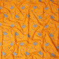 Saffron Orange Traditional Sudanese Thobe Fabric Pure Cotton Voile 4.5 Meters Piece Width 140 Cms Soft Breathable Ethnic Wear Material with Elegant Floral Embroidery Made in India-D27598