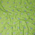 Light Green Traditional Sudanese Thobe Fabric Pure Cotton Voile 4.5 Meters Piece Width 140 Cms Soft Breathable Ethnic Wear Material with Elegant Floral Embroidery Made in India-D27597