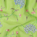 Light Green Traditional Sudanese Thobe Fabric Pure Cotton Voile 4.5 Meters Piece Width 140 Cms Soft Breathable Ethnic Wear Material with Elegant Floral Embroidery Made in India-D27597