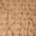Peach Beige Traditional Sudanese Thobe Fabric Pure Cotton Voile 4.5 Meters Piece Width 140 Cms Soft Breathable Ethnic Wear Material with Delicate Floral Embroidery Made in India-D27604