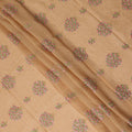 Peach Beige Traditional Sudanese Thobe Fabric Pure Cotton Voile 4.5 Meters Piece Width 140 Cms Soft Breathable Ethnic Wear Material with Delicate Floral Embroidery Made in India-D27604