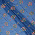 Royal Blue Traditional Sudanese Thobe Fabric Pure Cotton Voile 4.5 Meters Piece Width 140 Cms Soft Breathable Ethnic Wear Material with Fine Floral Motifs Made in India-D27606 Regal Fabrics