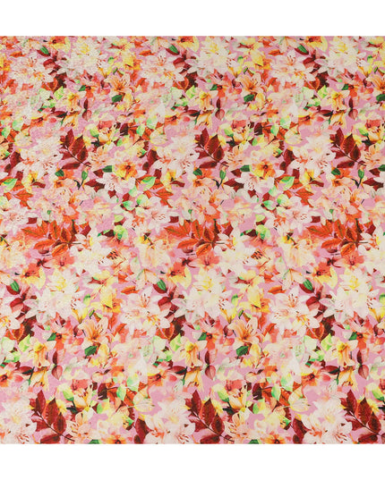 Pink Multicolor Floral Printed Viscose Crepe Fabric 110 Cms Width Soft Flowing Lightweight Dress Material India-D27916 Regal Fabrics