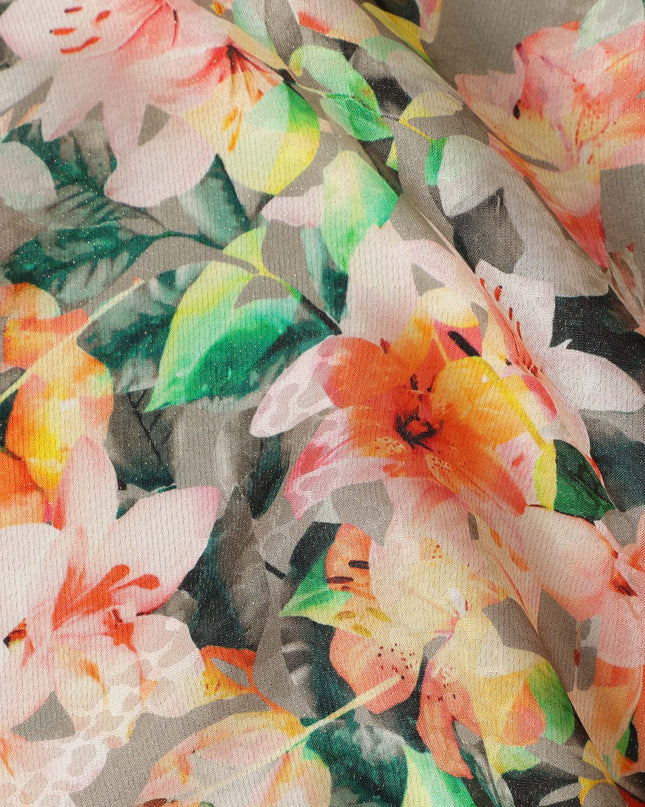 Multicolor Floral Printed Viscose Crepe Fabric 110 Cms Width Soft Flowing Lightweight Dress Material India-D27914