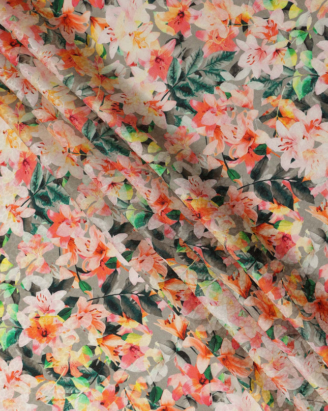 Multicolor Floral Printed Viscose Crepe Fabric 110 Cms Width Soft Flowing Lightweight Dress Material India-D27914