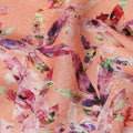 Peach Abstract Floral Printed Viscose Crepe Fabric 110 Cms Width Soft Flowing Lightweight Dress Material India-D27910 Regal Fabrics