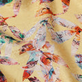 Light Yellow Abstract Printed Viscose Crepe Fabric 110 Cms Width Soft Flowing Lightweight Dress Material India-D27911