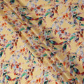 Light Yellow Abstract Printed Viscose Crepe Fabric 110 Cms Width Soft Flowing Lightweight Dress Material India-D27911