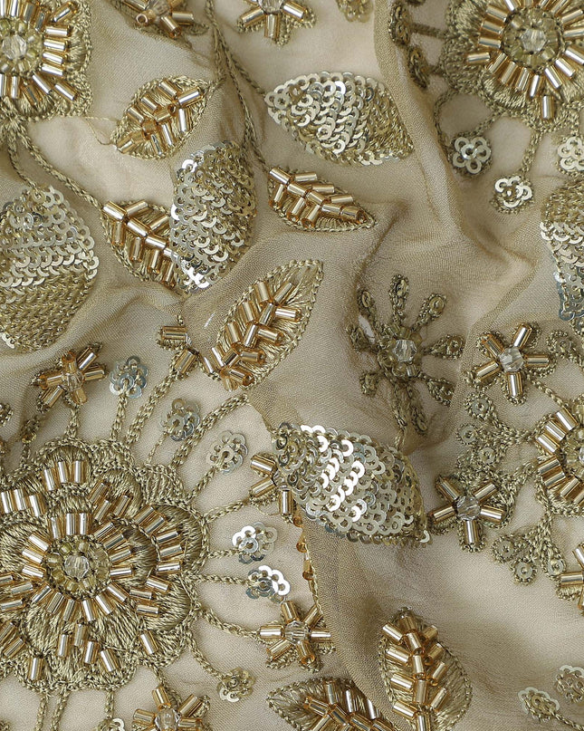 Olive Khaki Pure Silk Chiffon Fabric 110cm