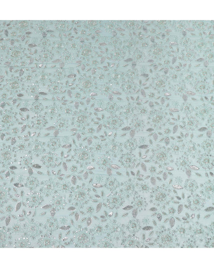 Seafoam Green Pure Silk Chiffon Fabric 110cm