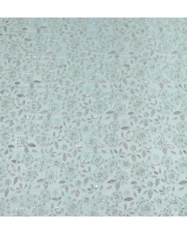 Seafoam Green Pure Silk Chiffon Fabric 110cm