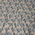 Beige Blue Floral Print Cotton Lawn Fabric 110 Cms Made In India-D27397 Regal Fabrics