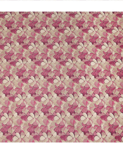 Pink Floral Print Cotton Lawn Fabric 110 Cms Made In India-D27399 Regal Fabrics