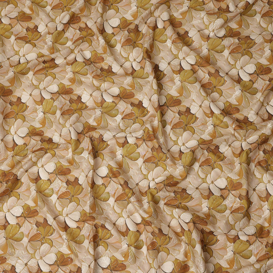 Mustard Floral Print Cotton Lawn Fabric 110 Cms Made In India-D27400 Regal Fabrics