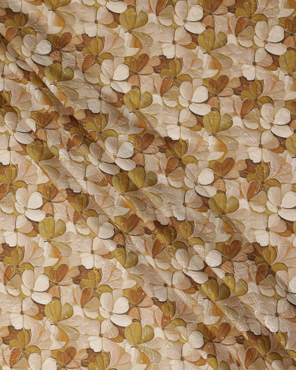 Mustard Floral Print Cotton Lawn Fabric 110 Cms Made In India-D27400 Regal Fabrics