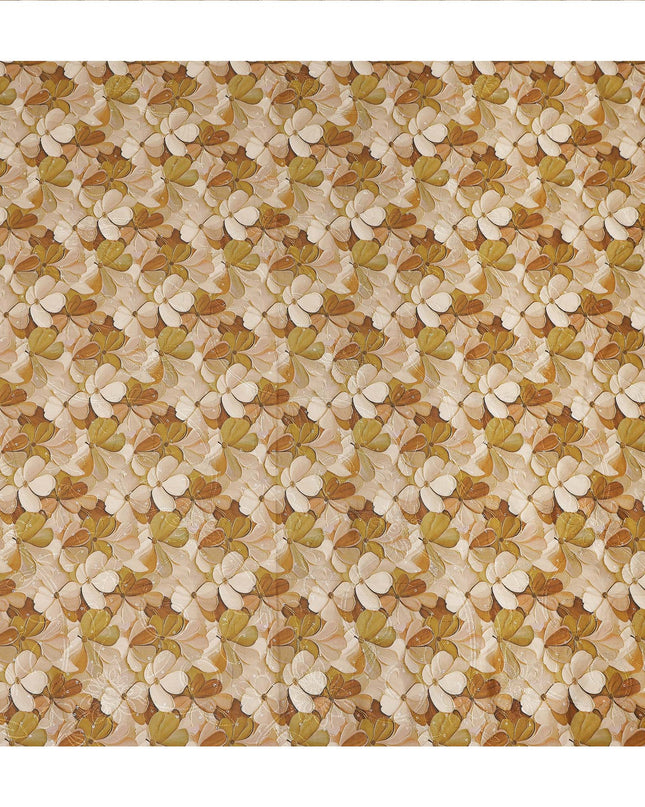 Mustard Floral Print Cotton Lawn Fabric 110 Cms Made In India-D27400