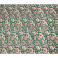 Teal Green Floral Printed Cotton Lawn Fabric 110 Cms Made In India-D27407 Regal Fabrics