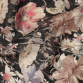 Black Floral Print Cotton Lawn Fabric 110 Cms Made In India-D27404 Regal Fabrics