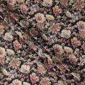 Black Floral Print Cotton Lawn Fabric 110 Cms Made In India-D27404 Regal Fabrics