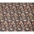 Black Floral Print Cotton Lawn Fabric 110 Cms Made In India-D27404 Regal Fabrics