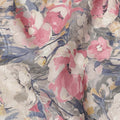 Grey Pink Floral Print Cotton Lawn Fabric 110 Cms Made In India-D27398 Regal Fabrics