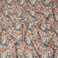 Grey Peach Floral Print Cotton Lawn Fabric 110 Cms Made In India-D27396 Regal Fabrics