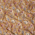 Mustard Yellow Floral Print Cotton Lawn Fabric 110 Cms Made In India-D27403 Regal Fabrics