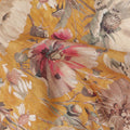 Mustard Yellow Floral Print Cotton Lawn Fabric 110 Cms Made In India-D27403 Regal Fabrics
