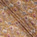 Mustard Yellow Floral Print Cotton Lawn Fabric 110 Cms Made In India-D27403 Regal Fabrics