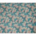 Teal Blue Floral Print Cotton Lawn Fabric 110 Cms Made In India-D27406 Regal Fabrics