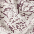 Ivory Mauve Leaf Print Cotton Satin Fabric 110 Cms Made In India-D27393 Regal Fabrics