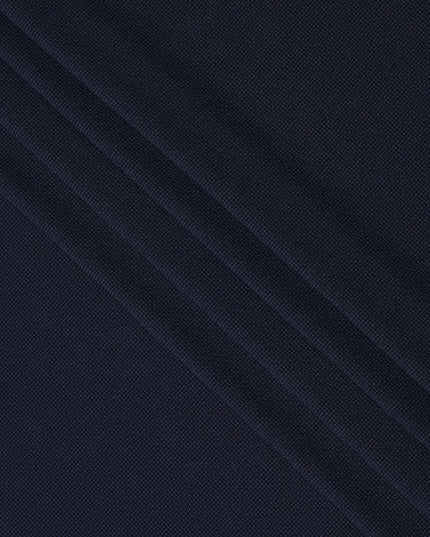 Deep Navy Micro-Check Cotton-Blended Shirting Fabric, Fine Woven Mini Check Pattern, 150 cms Width, Origin China-D26607