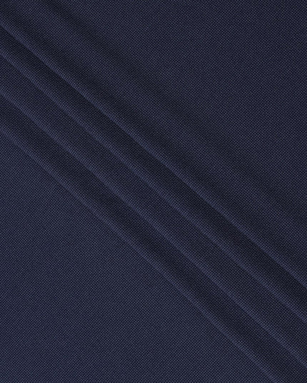 Navy Blue Micro-Check Cotton-Blended Shirting Fabric, Fine Woven Mini Check Pattern, 150 cms Width, Origin China-D26603