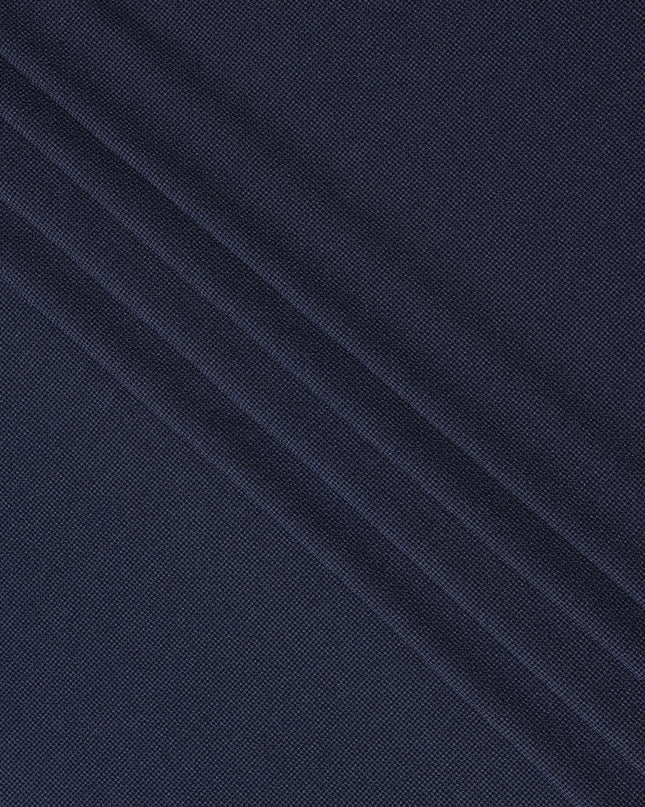 Navy Blue Micro-Check Cotton-Blended Shirting Fabric, Fine Woven Mini Check Pattern, 150 cms Width, Origin China-D26603