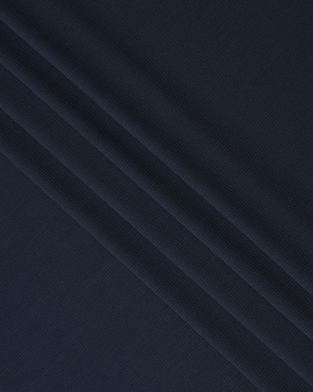 Navy Blue Textured Check Cotton-Blended Shirting Fabric, Subtle Woven Check Pattern, 150 cms Width, Origin China-D26602