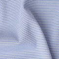 Light Blue & White Micro-Striped Cotton-Blended Shirting Fabric, Fine Horizontal Mini Stripe Design, 150 cms Width, Origin China-D26604