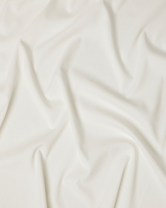 White Cotton-Blended Plain Shirting Fabric, Smooth Solid Design, 150 cms Width, Origin China-D26596