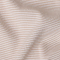 Beige & White Micro-Striped Cotton-Blended Shirting Fabric, Fine Horizontal Mini Stripe Pattern, 150 cms Width, Origin China-D26609