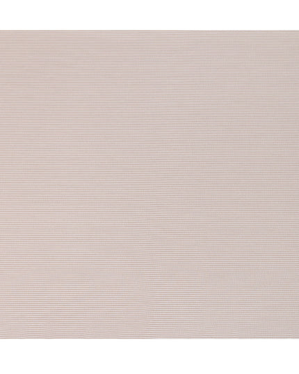 Beige & White Micro-Striped Cotton-Blended Shirting Fabric, Fine Horizontal Mini Stripe Pattern, 150 cms Width, Origin China-D26609