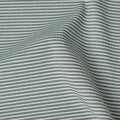 Mint Green & White Micro-Striped Cotton-Blended Shirting Fabric, Fine Horizontal Mini Stripe Design, 150 cms Width, Origin China-D26605