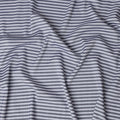 Grey & White Striped Cotton-Blended Shirting Fabric, Fine Horizontal Woven Stripe Design, 150 cms Width, Origin China-D26598