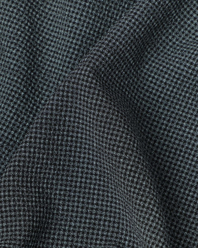 Dark Grey Micro-Check Cotton-Blended Shirting Fabric, Fine Woven Mini Check Pattern, 150 cms Width, Origin China-D26606
