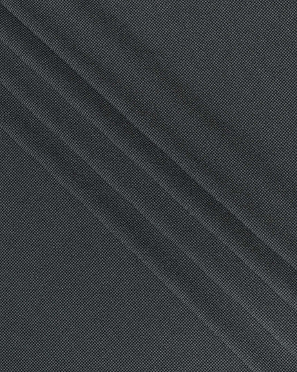 Dark Grey Micro-Check Cotton-Blended Shirting Fabric, Fine Woven Mini Check Pattern, 150 cms Width, Origin China-D26606