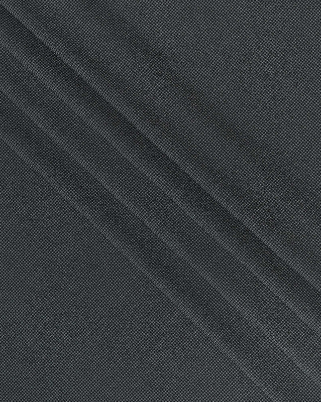 Dark Grey Micro-Check Cotton-Blended Shirting Fabric, Fine Woven Mini Check Pattern, 150 cms Width, Origin China-D26606