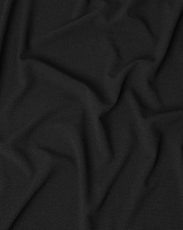 Black Micro-Check Cotton-Blended Shirting Fabric, Fine Woven Mini Check Pattern, 150 cms Width, Origin China-D26608